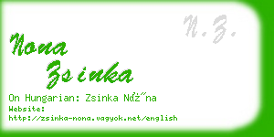 nona zsinka business card